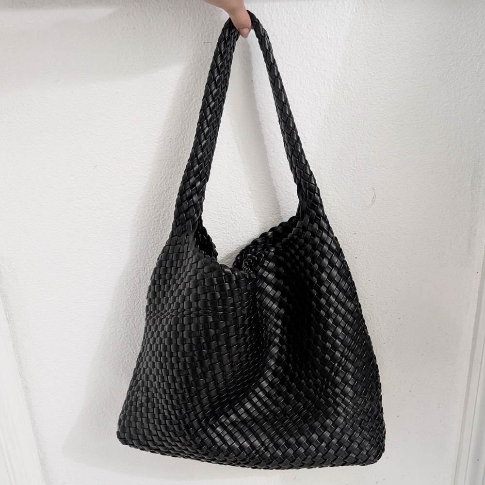 Black Woven Tote Bag